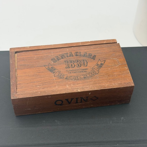Santa Clara Other - Vintage Santa Clara 1830 Wooden Cigar Box Sliding Lid San Andres Mexico